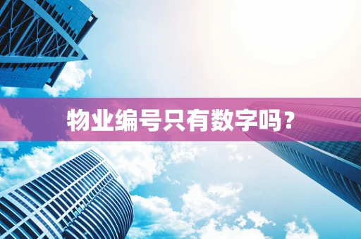 物业编号只有数字吗？