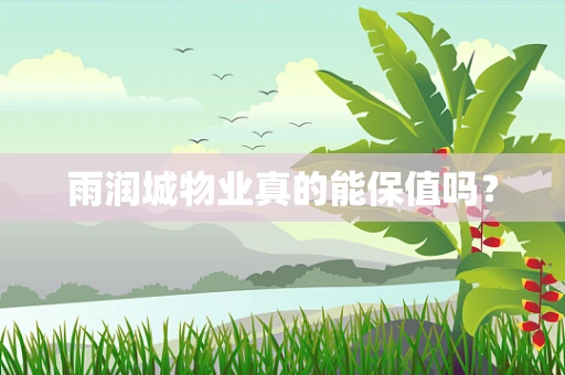 雨润城物业真的能保值吗？