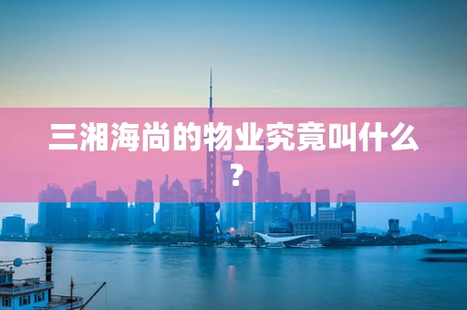 三湘海尚的物业究竟叫什么？