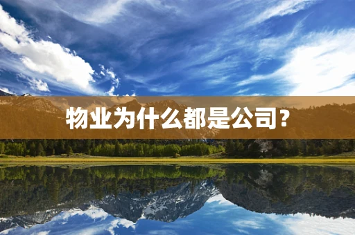 物业为什么都是公司？