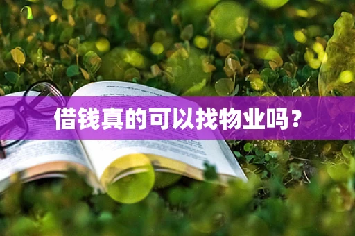 借钱真的可以找物业吗？