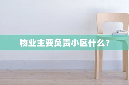 物业主要负责小区什么？