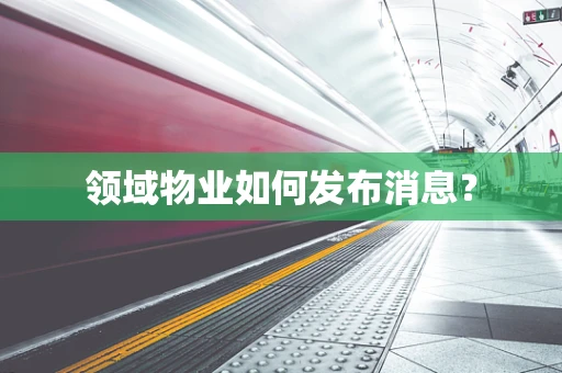 领域物业如何发布消息？