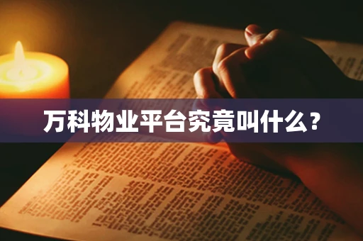 万科物业平台究竟叫什么？