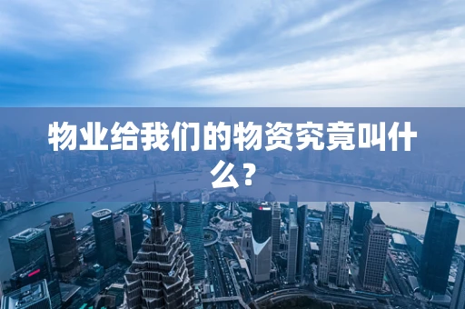 物业给我们的物资究竟叫什么？