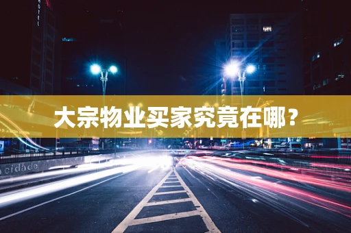 大宗物业买家究竟在哪？