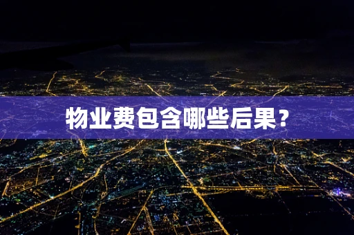 物业费包含哪些后果？
