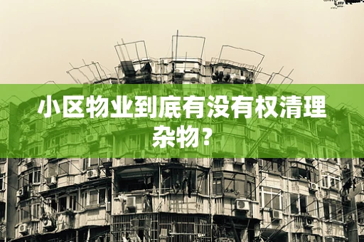 小区物业到底有没有权清理杂物？