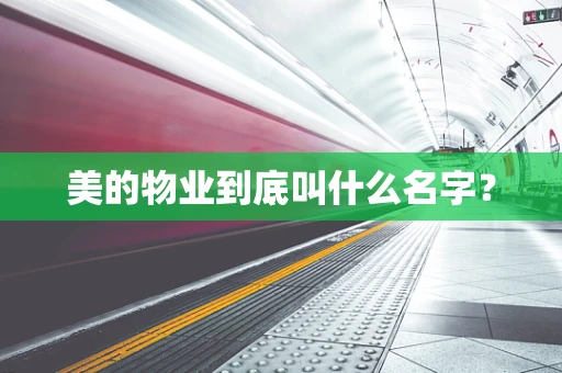 美的物业到底叫什么名字？