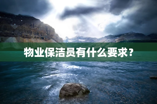 物业保洁员有什么要求？