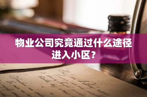 物业公司究竟通过什么途径进入小区？