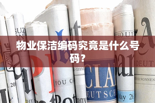 物业保洁编码究竟是什么号码？