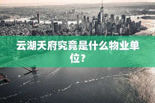 云湖天府究竟是什么物业单位？