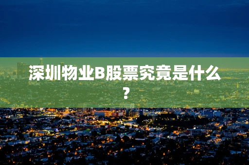 深圳物业B股票究竟是什么？