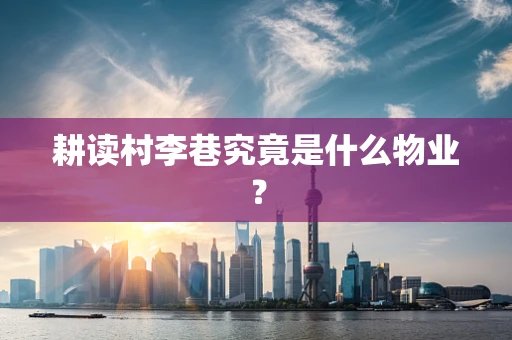 耕读村李巷究竟是什么物业？
