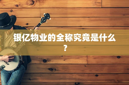银亿物业的全称究竟是什么？