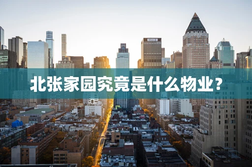 北张家园究竟是什么物业？