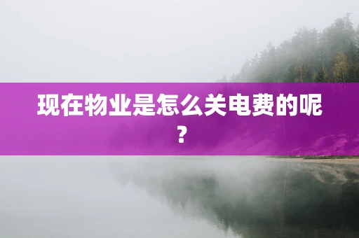 现在物业是怎么关电费的呢？