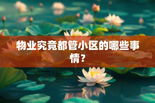 物业究竟都管小区的哪些事情？