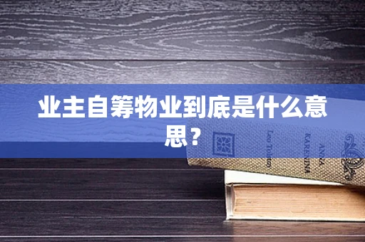 业主自筹物业到底是什么意思？